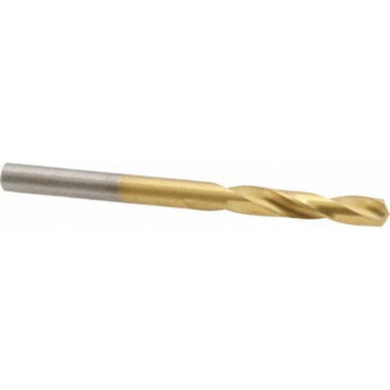Chicago-Latrobe #17 135 Spiral Flute High Speed Steel Screw Machine Drill Bit TiN Finish, Right Hand Cut, 1-1/8 Flute Length, 2-3/16 OAL, Split Point, Straight Shank 48387 – 76128610
