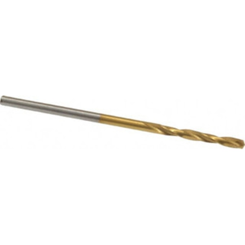 Chicago-Latrobe #49 135 Spiral Flute High Speed Steel Screw Machine Drill Bit TiN Finish, Right Hand Cut, 11/16 Flute Length, 1-11/16 OAL, Split Point, Straight Shank 48419 – 76128933