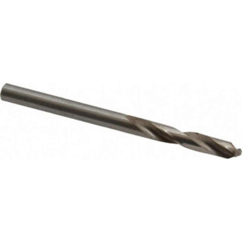 Cleveland Twist Drill #23 135 Spiral Flute High Speed Steel Screw Machine Drill Bit Bright Finish, Right Hand Cut, 1 Flute Length, 2-1/16 OAL, Split Point, Straight Shank C70327 – 74332560