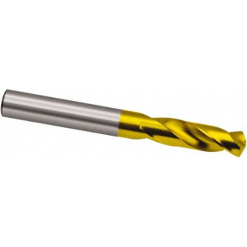 Guhring #69 130 Spiral Flute Cobalt Screw Machine Drill Bit TiN Finish, Right Hand Cut, 4.5mm Flute Length, 23mm OAL, Cone Relief Point, Straight Shank 9006590007400 – 89989412