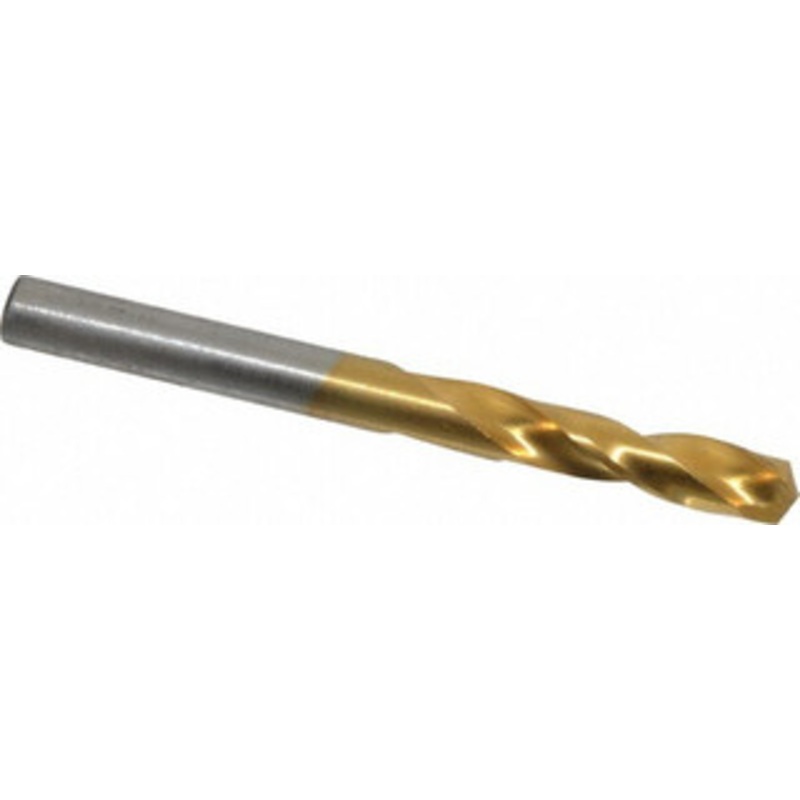 Hertel #3 135 Spiral Flute Cobalt Screw Machine Drill Bit TiN Finish, Right Hand Cut, 1-1/4 Flute Length, 2-3/8 OAL, Split Point, Straight Shank 66691791 – 66691791