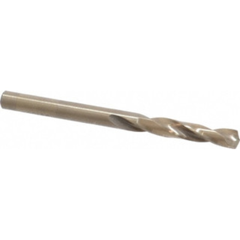 Chicago-Latrobe #17 135 Spiral Flute Cobalt Screw Machine Drill Bit Oxide/Gold Finish, Right Hand Cut, 1-1/8 Flute Length, 2-3/16 OAL, Split Point, Straight Shank 50872 – 81372179