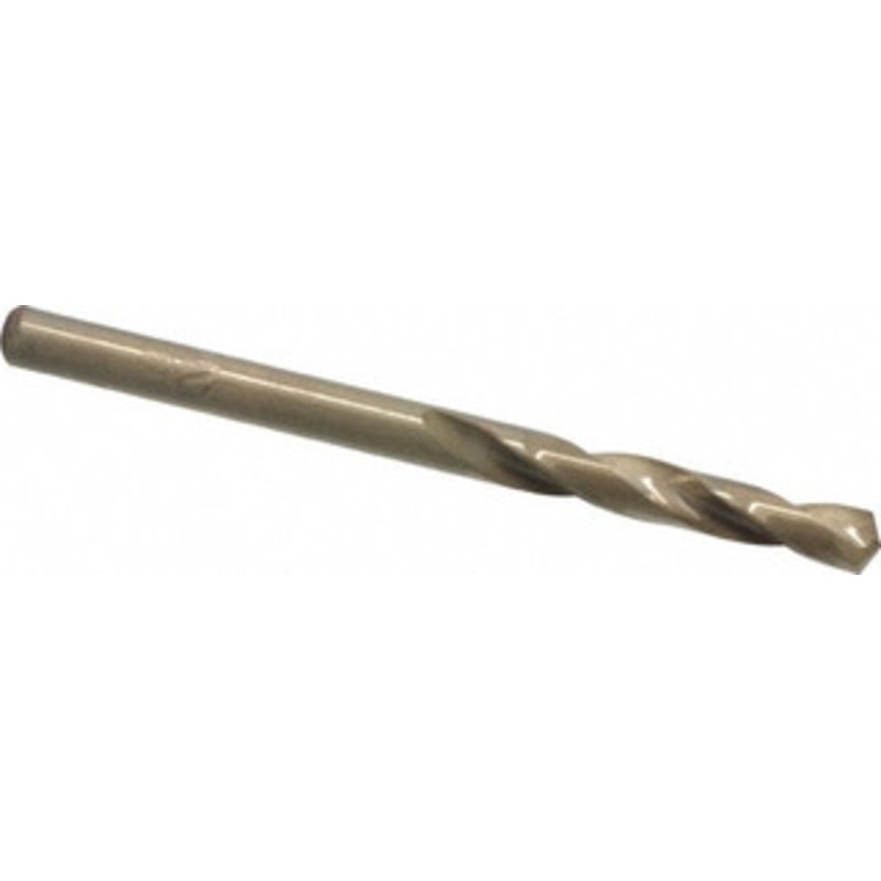 Chicago-Latrobe #25 135 Spiral Flute Cobalt Screw Machine Drill Bit Oxide/Gold Finish, Right Hand Cut, 1 Flute Length, 2-1/16 OAL, Split Point, Straight Shank 50880 – 81372252