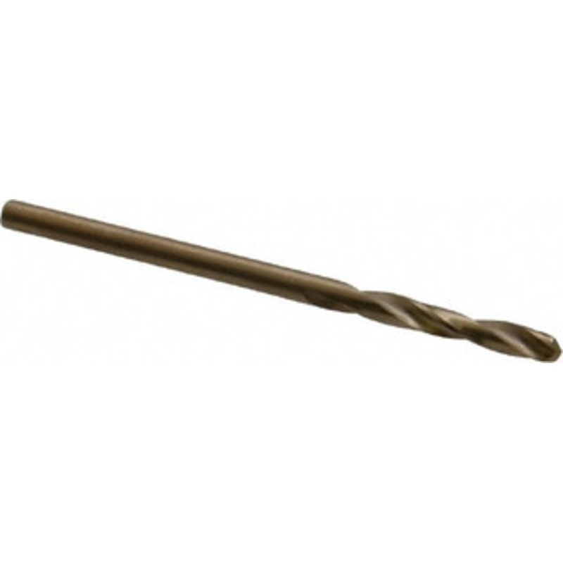 Chicago-Latrobe #40 135 Spiral Flute Cobalt Screw Machine Drill Bit Oxide/Gold Finish, Right Hand Cut, 13/16 Flute Length, 1-13/16 OAL, Split Point, Straight Shank 50895 – 81372401
