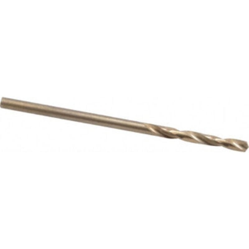 Chicago-Latrobe #46 135 Spiral Flute Cobalt Screw Machine Drill Bit Oxide/Gold Finish, Right Hand Cut, 3/4 Flute Length, 1-3/4 OAL, Split Point, Straight Shank 50901 – 81372468