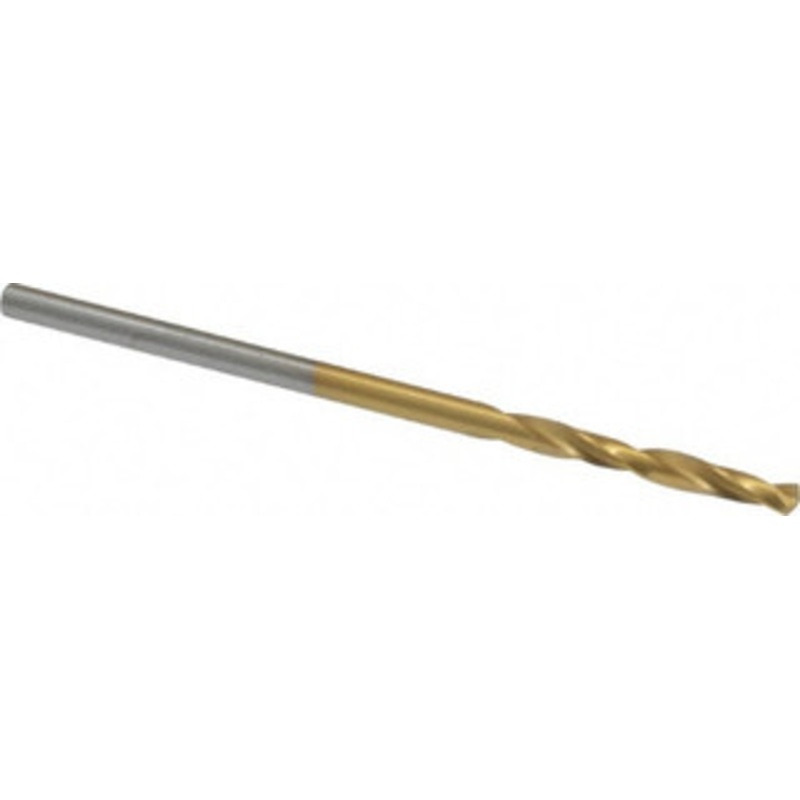 Chicago-Latrobe #48 135 Spiral Flute High Speed Steel Screw Machine Drill Bit TiN Finish, Right Hand Cut, 11/16 Flute Length, 1-11/16 OAL, Split Point, Straight Shank 48418 – 76128925