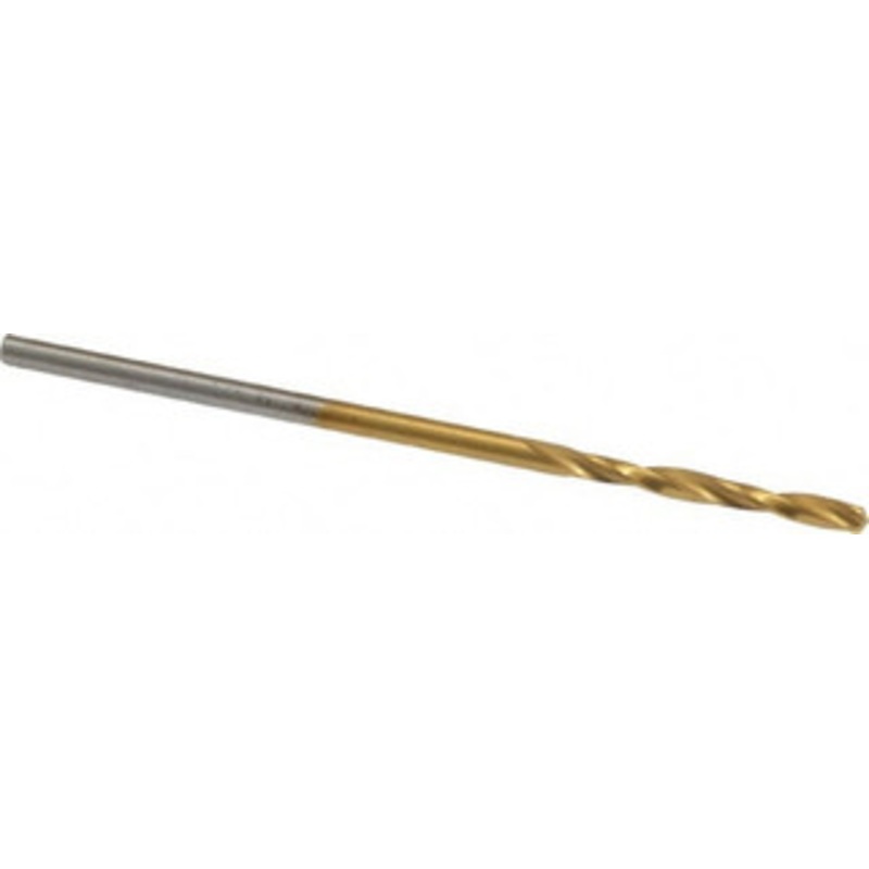 Chicago-Latrobe #52 135 Spiral Flute High Speed Steel Screw Machine Drill Bit TiN Finish, Right Hand Cut, 11/16 Flute Length, 1-11/16 OAL, Split Point, Straight Shank 48422 – 76128966