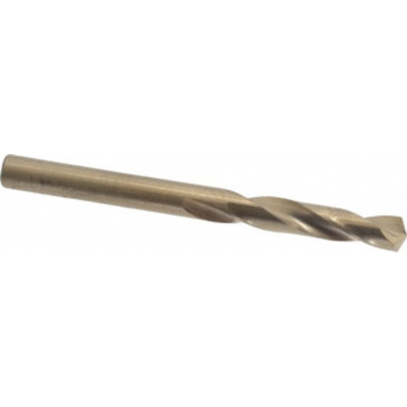 Chicago-Latrobe #8 135 Spiral Flute Cobalt Screw Machine Drill Bit Oxide/Gold Finish, Right Hand Cut, 1-3/16 Flute Length, 2-1/4 OAL, Split Point, Straight Shank 50863 – 81372088