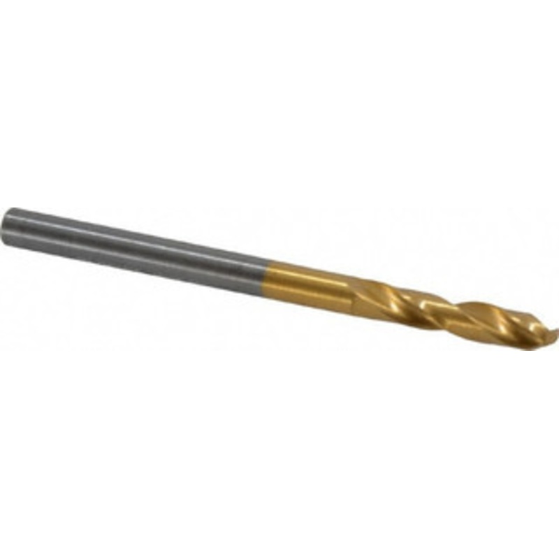 Guhring #25 140 Spiral Flute Solid Carbide Screw Machine Drill Bit TiN Finish, Right Hand Cut, 22mm Flute Length, 55mm OAL, SU Point, Straight Shank 9012420038000 – 05535471