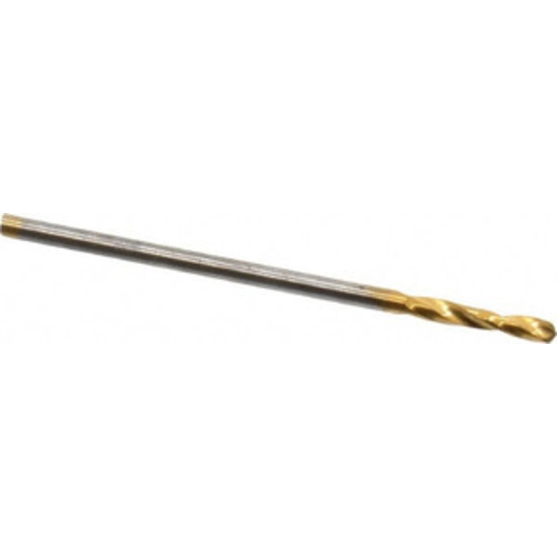 Guhring #56 130 Parabolic Flute Cobalt Screw Machine Drill Bit TiN Finish, Right Hand Cut, 7mm Flute Length, 28mm OAL, Standard Point, Straight Shank 9006590011800 – 06826762