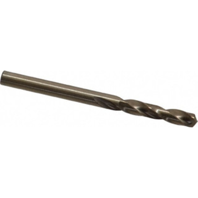 Hertel #21 135 Spiral Flute Cobalt Screw Machine Drill Bit Bright Finish, Right Hand Cut, 1-1/16 Flute Length, 2-1/8 OAL, Split Point, Straight Shank 74130733 – 74130733