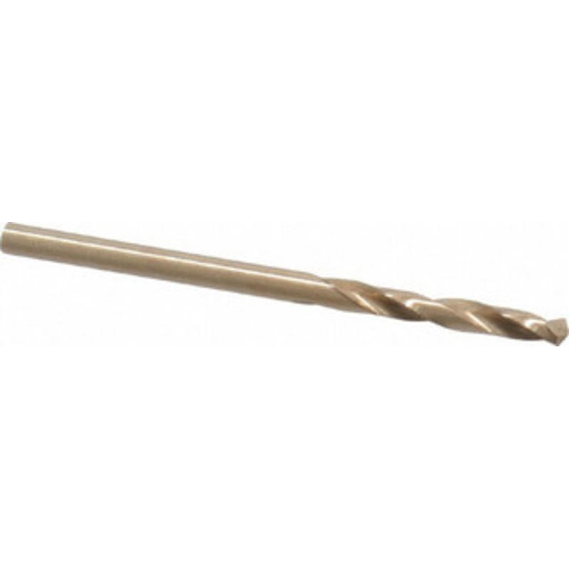 Hertel #35 135 Spiral Flute Cobalt Screw Machine Drill Bit Bright Finish, Right Hand Cut, 7/8 Flute Length, 1-7/8 OAL, Split Point, Straight Shank 74130873 – 74130873