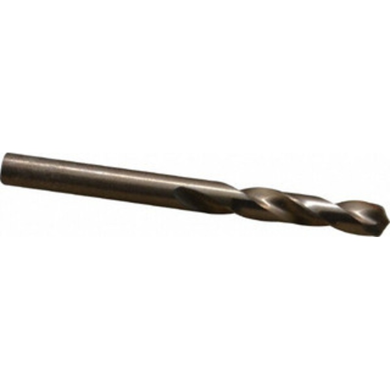 Hertel #6 135 Spiral Flute Cobalt Screw Machine Drill Bit Bright Finish, Right Hand Cut, 1-1/4 Flute Length, 2-3/8 OAL, Split Point, Straight Shank 74130576 – 74130576