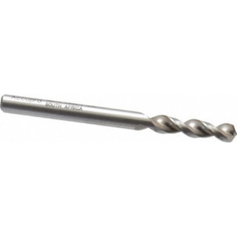 Accupro #14 130 Parabolic Flute Cobalt Screw Machine Drill Bit Bright Finish, Right Hand Cut, 0.945 Flute Length, 2.283 OAL, Split Point, Straight Shank 1630462-AC – 01332014
