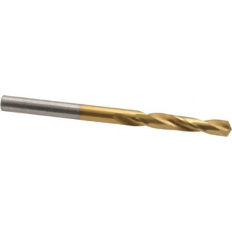 Chicago-Latrobe #25 135 Spiral Flute High Speed Steel Screw Machine Drill Bit TiN Finish, Right Hand Cut, 1 Flute Length, 2-1/16 OAL, Split Point, Straight Shank 48395 – 76128693