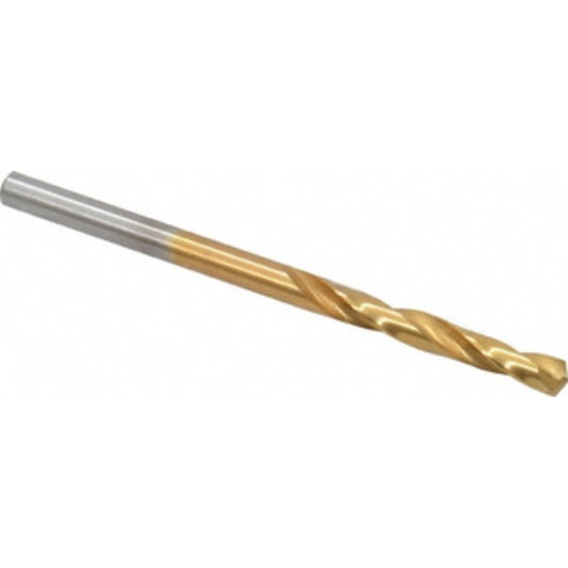 Chicago-Latrobe #32 135 Spiral Flute High Speed Steel Screw Machine Drill Bit TiN Finish, Right Hand Cut, 7/8 Flute Length, 1-7/8 OAL, Split Point, Straight Shank 48402 – 76128768