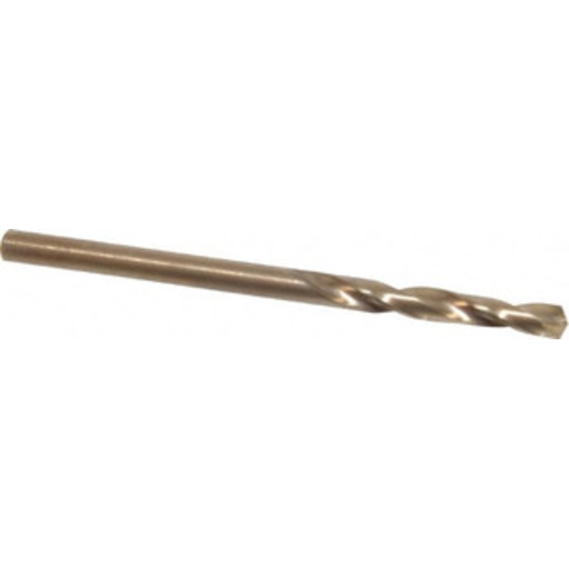 Chicago-Latrobe #34 135 Spiral Flute Cobalt Screw Machine Drill Bit Oxide/Gold Finish, Right Hand Cut, 7/8 Flute Length, 1-7/8 OAL, Split Point, Straight Shank 50889 – 81372344