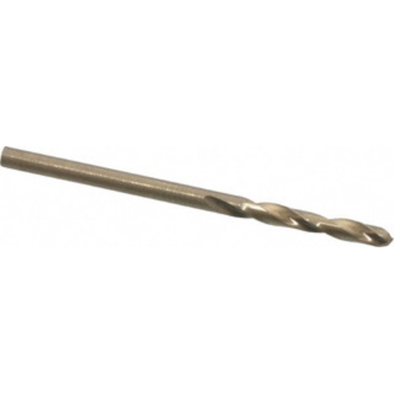 Chicago-Latrobe #38 135 Spiral Flute Cobalt Screw Machine Drill Bit Oxide/Gold Finish, Right Hand Cut, 13/16 Flute Length, 1-13/16 OAL, Split Point, Straight Shank 50893 – 81372385