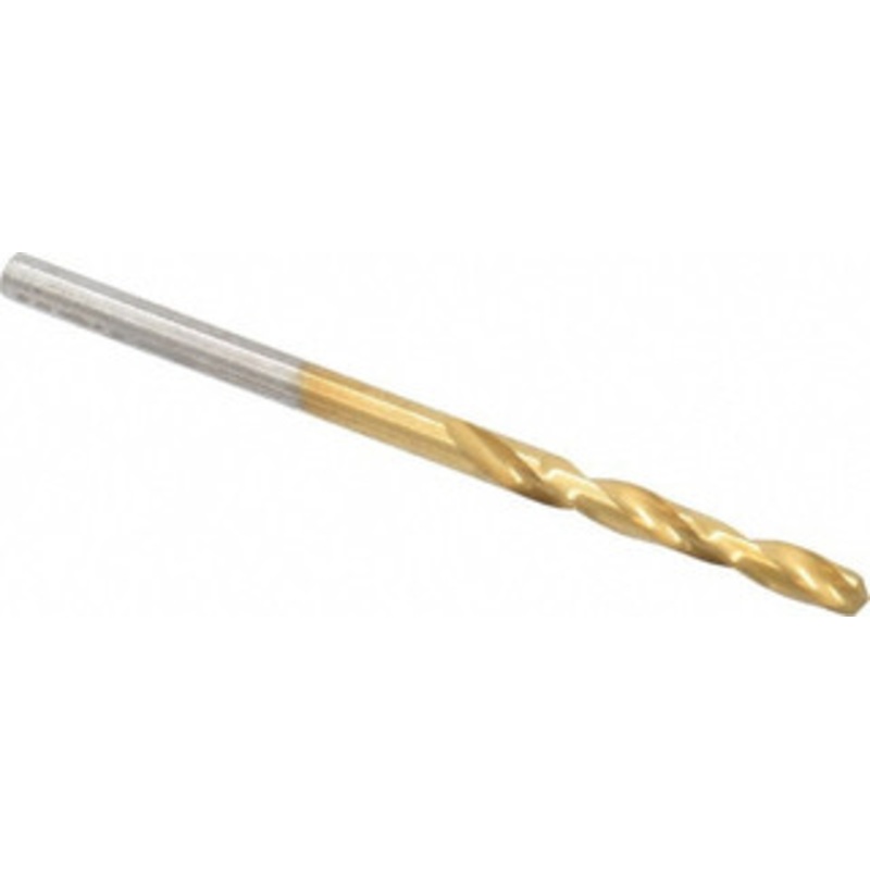 Chicago-Latrobe #39 135 Spiral Flute High Speed Steel Screw Machine Drill Bit TiN Finish, Right Hand Cut, 13/16 Flute Length, 1-13/16 OAL, Split Point, Straight Shank 48409 – 76128834