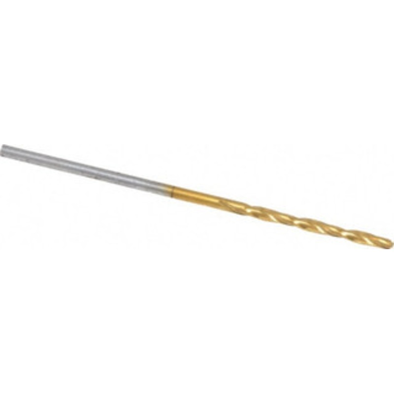 Chicago-Latrobe #57 135 Spiral Flute High Speed Steel Screw Machine Drill Bit TiN Finish, Right Hand Cut, 1/2 Flute Length, 1-3/8 OAL, Split Point, Straight Shank 48427 – 76129014