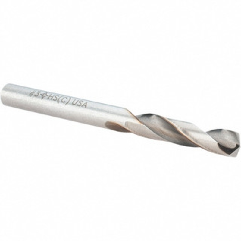 Cleveland Twist Drill #3 135 Spiral Flute High Speed Steel Screw Machine Drill Bit Bright Finish, Right Hand Cut, 1-1/4 Flute Length, 2-3/8 OAL, Split Point, Straight Shank C70307 – 74332362