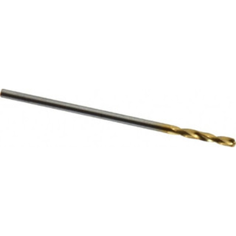 Guhring #58 130 Parabolic Flute Cobalt Screw Machine Drill Bit TiN Finish, Right Hand Cut, 7mm Flute Length, 28mm OAL, Standard Point, Straight Shank 9006590010700 – 00947853