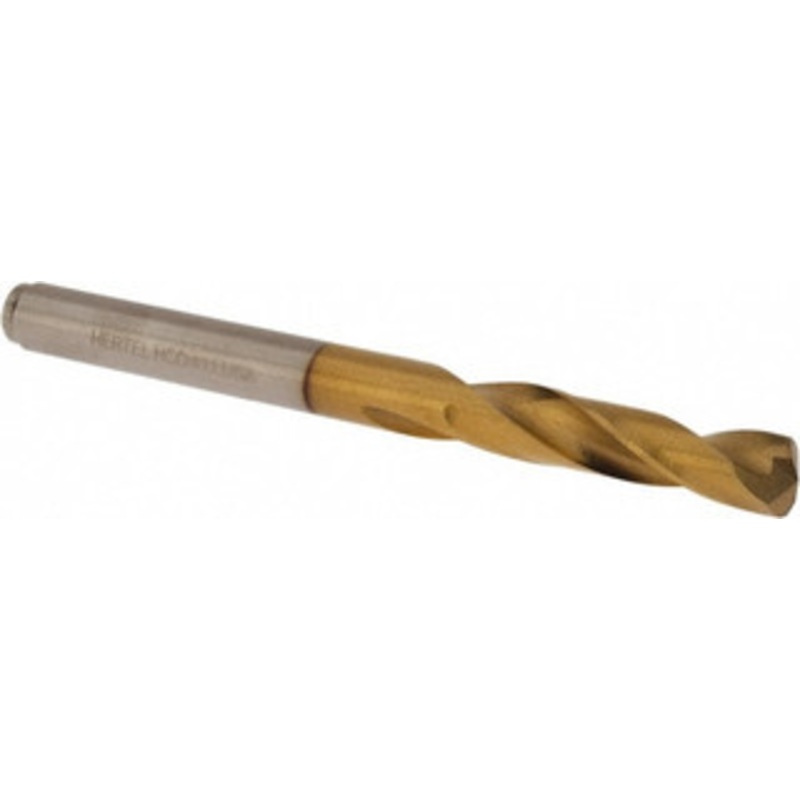 Hertel #11 135 Spiral Flute Cobalt Screw Machine Drill Bit TiN Finish, Right Hand Cut, 1-3/16 Flute Length, 2-1/4 OAL, Split Point, Straight Shank 66691874 – 66691874