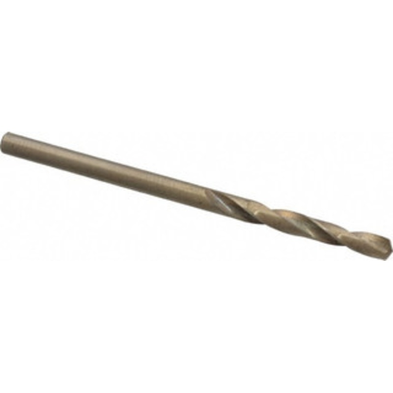 Chicago-Latrobe #37 135 Spiral Flute Cobalt Screw Machine Drill Bit Oxide/Gold Finish, Right Hand Cut, 13/16 Flute Length, 1-13/16 OAL, Split Point, Straight Shank 50892 – 81372377