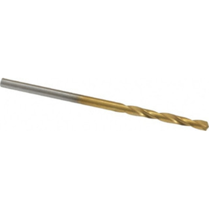 Chicago-Latrobe #46 135 Spiral Flute High Speed Steel Screw Machine Drill Bit TiN Finish, Right Hand Cut, 3/4 Flute Length, 1-3/4 OAL, Split Point, Straight Shank 48416 – 76128909