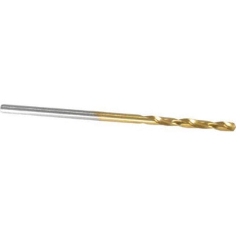 Chicago-Latrobe #50 135 Spiral Flute High Speed Steel Screw Machine Drill Bit TiN Finish, Right Hand Cut, 11/16 Flute Length, 1-11/16 OAL, Split Point, Straight Shank 48420 – 76128941