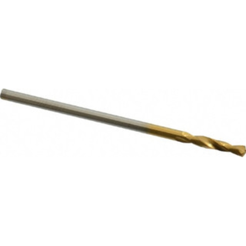Guhring #54 130 Parabolic Flute Cobalt Screw Machine Drill Bit TiN Finish, Right Hand Cut, 9mm Flute Length, 32mm OAL, Standard Point, Straight Shank 9006590014000 – 56929581