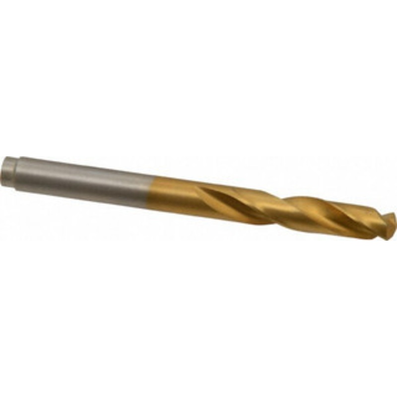 Hertel #1 135 Spiral Flute Cobalt Screw Machine Drill Bit TiN Finish, Right Hand Cut, 1-5/16 Flute Length, 2-7/16 OAL, Split Point, Straight Shank 66691767 – 66691767