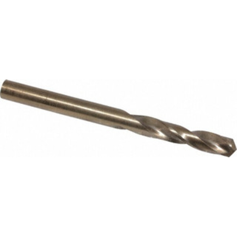 Hertel #14 135 Spiral Flute Cobalt Screw Machine Drill Bit Bright Finish, Right Hand Cut, 1-1/8 Flute Length, 2-3/16 OAL, Split Point, Straight Shank 74130659 – 74130659