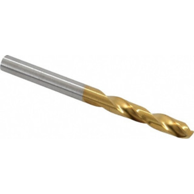Hertel #17 135 Spiral Flute Cobalt Screw Machine Drill Bit TiN Finish, Right Hand Cut, 1-1/8 Flute Length, 2-3/16 OAL, Split Point, Straight Shank 66691932 – 66691932