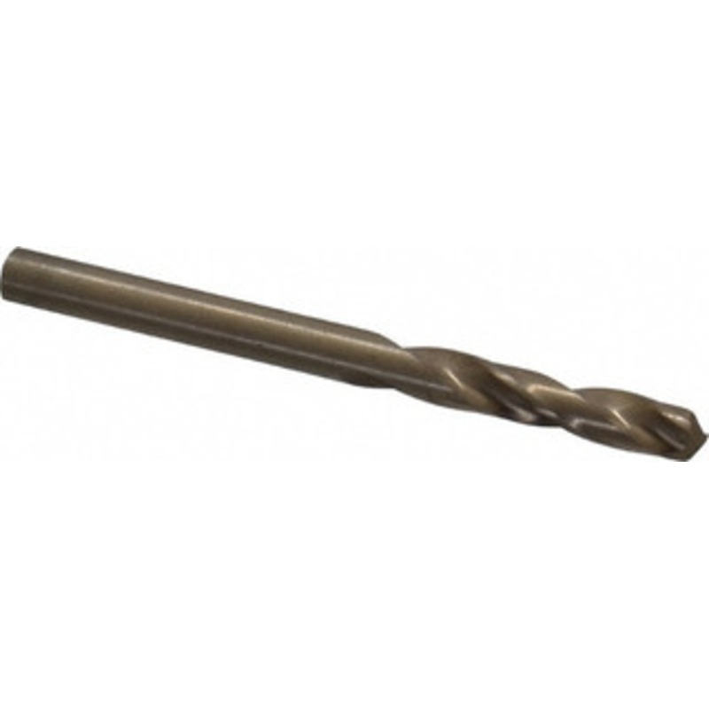 Hertel #19 135 Spiral Flute Cobalt Screw Machine Drill Bit Bright Finish, Right Hand Cut, 1-1/16 Flute Length, 2-1/8 OAL, Split Point, Straight Shank 74130717 – 74130717