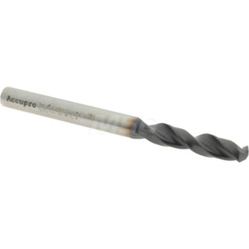 Accupro #8 130 Parabolic Flute Cobalt Screw Machine Drill Bit TiAlN Finish, Right Hand Cut, 1.024 Flute Length, 2.441 OAL, Split Point, Straight Shank 1630506A-AC – 01349034