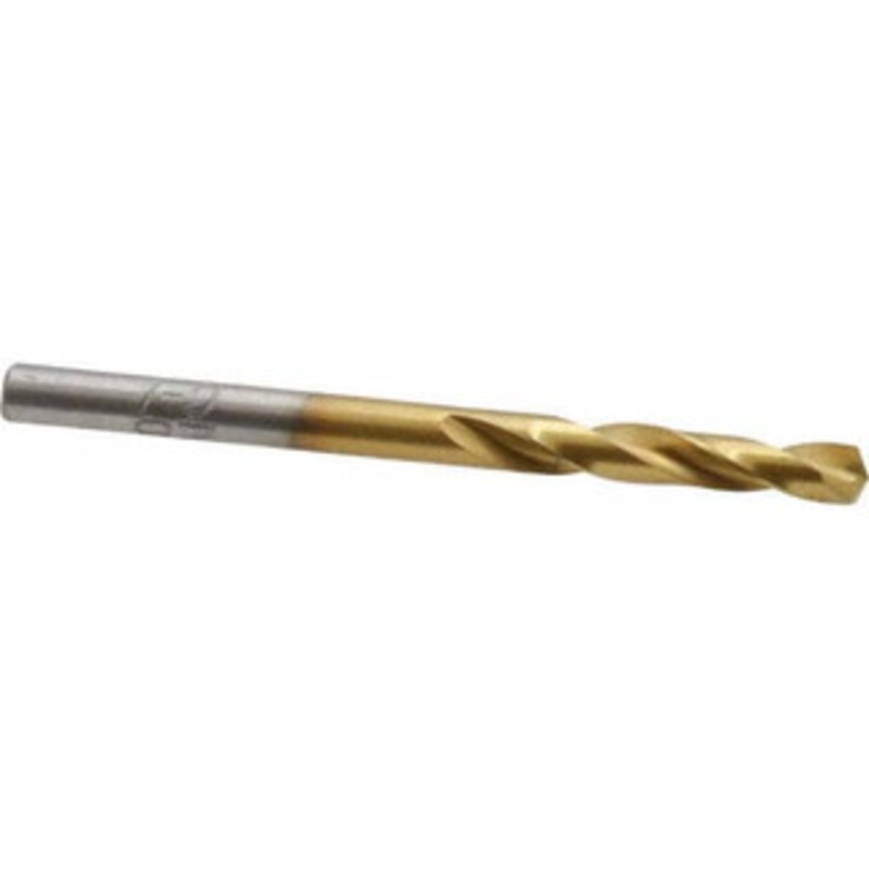 Chicago-Latrobe #28 135 Spiral Flute High Speed Steel Screw Machine Drill Bit TiN Finish, Right Hand Cut, 15/16 Flute Length, 1-15/16 OAL, Split Point, Straight Shank 48398 – 76128727