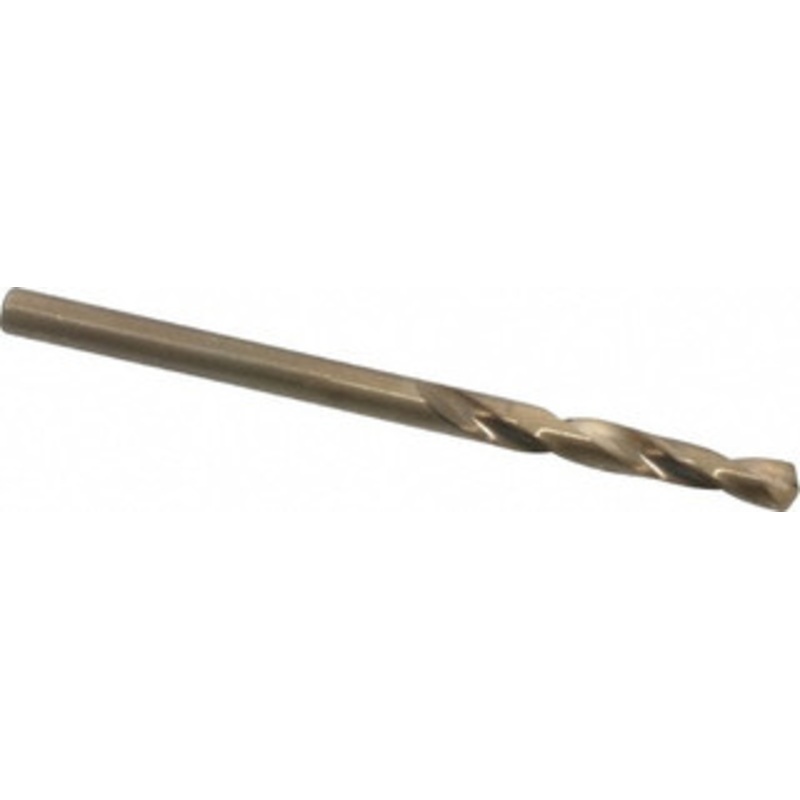 Chicago-Latrobe #32 135 Spiral Flute Cobalt Screw Machine Drill Bit Oxide/Gold Finish, Right Hand Cut, 7/8 Flute Length, 1-7/8 OAL, Split Point, Straight Shank 50887 – 81372328