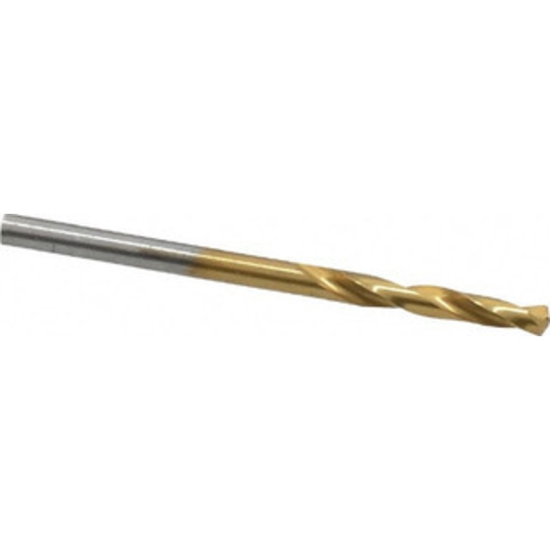 Chicago-Latrobe #33 135 Spiral Flute High Speed Steel Screw Machine Drill Bit TiN Finish, Right Hand Cut, 7/8 Flute Length, 1-7/8 OAL, Split Point, Straight Shank 48403 – 76128776