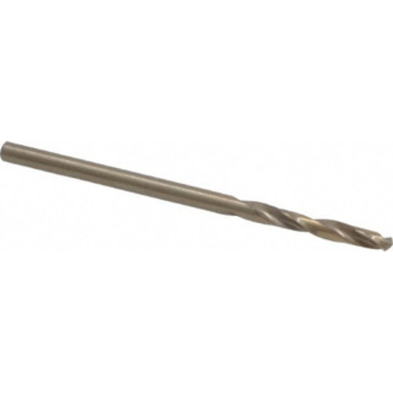 Chicago-Latrobe #39 135 Spiral Flute Cobalt Screw Machine Drill Bit Oxide/Gold Finish, Right Hand Cut, 13/16 Flute Length, 1-13/16 OAL, Split Point, Straight Shank 50894 – 81372393