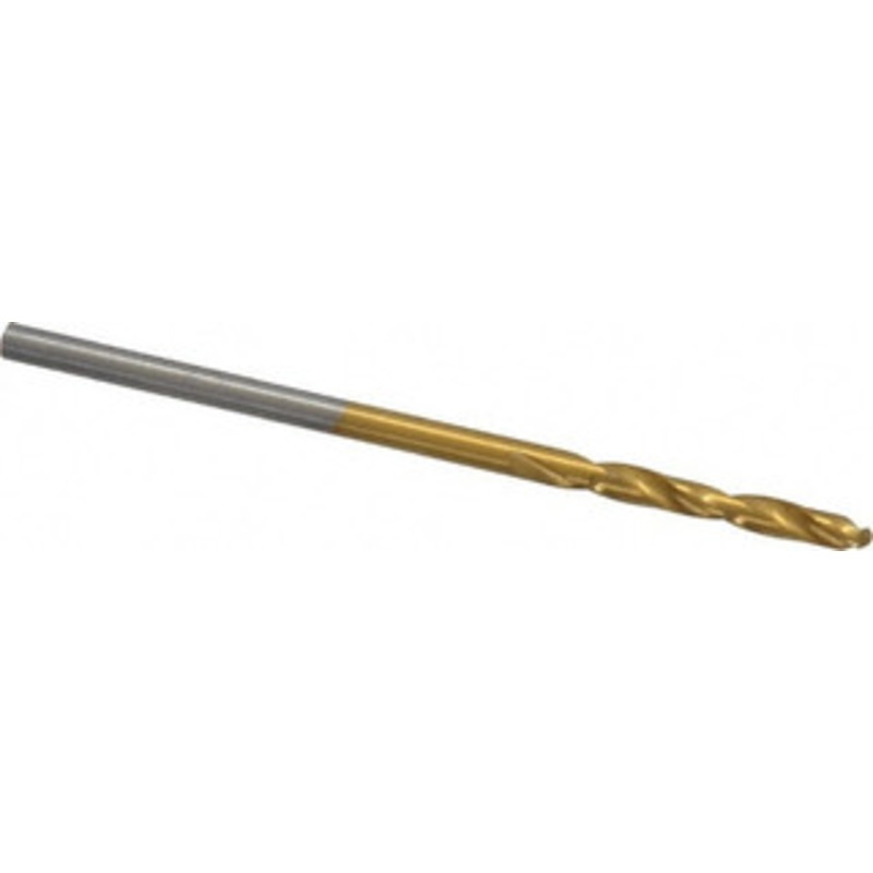 Chicago-Latrobe #47 135 Spiral Flute High Speed Steel Screw Machine Drill Bit TiN Finish, Right Hand Cut, 3/4 Flute Length, 1-3/4 OAL, Split Point, Straight Shank 48417 – 76128917