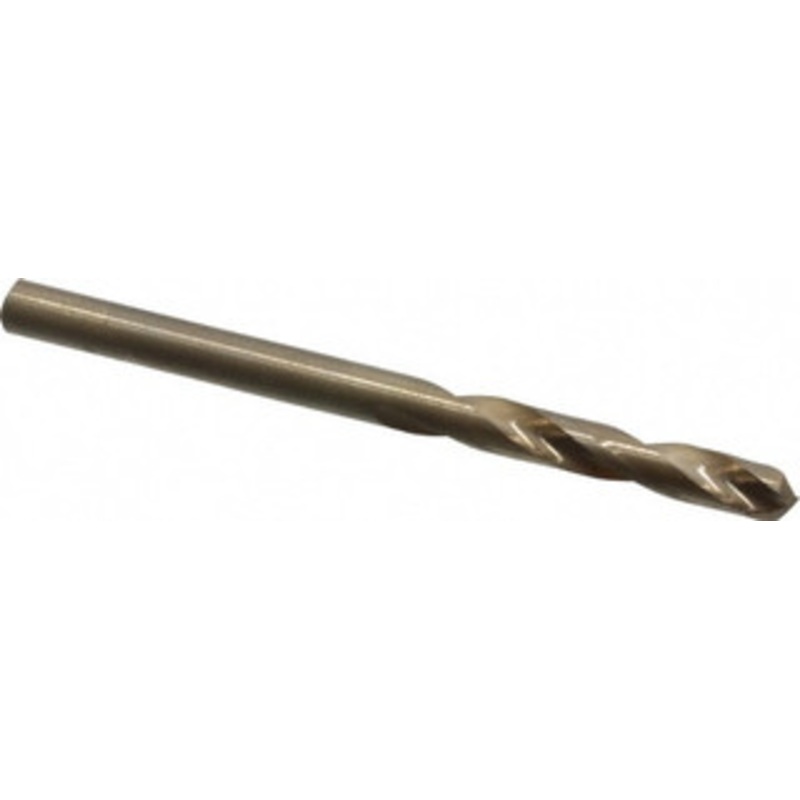 Cleveland Twist Drill #26 135 Spiral Flute Cobalt Screw Machine Drill Bit Oxide/Gold Finish, Right Hand Cut, 1 Flute Length, 2-1/16 OAL, Split Point, Straight Shank C14584 – 63793269