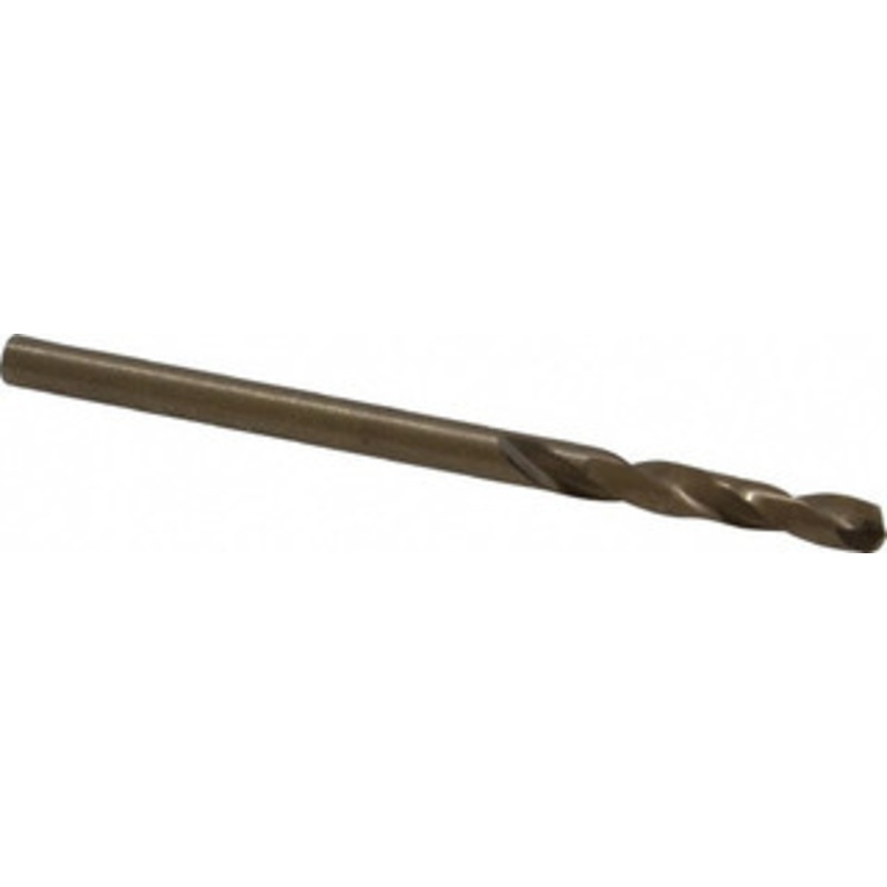 Hertel #36 135 Spiral Flute Cobalt Screw Machine Drill Bit Bright Finish, Right Hand Cut, 13/16 Flute Length, 1-13/16 OAL, Split Point, Straight Shank 74130881 – 74130881