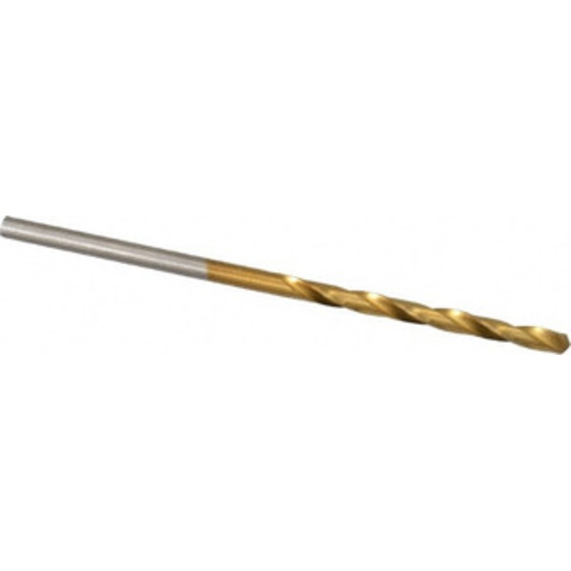 Hertel #38 118 High Speed Steel Jobber Drill TiN Finish, Right Hand Cut, Spiral Flute, Straight Shank, 2-1/2 OAL, Standard Point 85707628 – 85707628