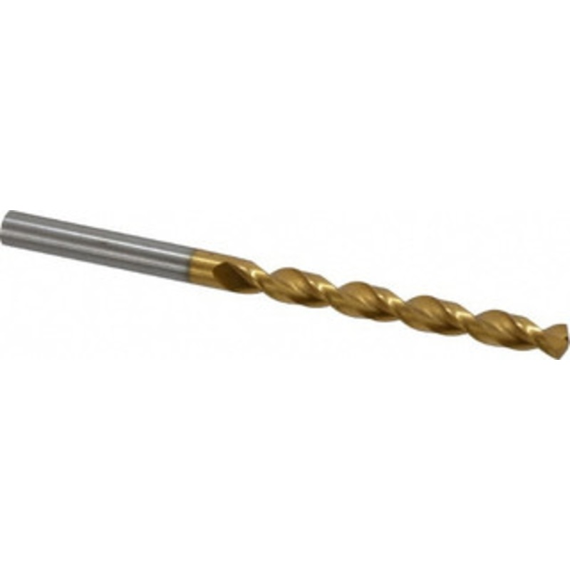 Guhring #1 130 High Speed Steel Jobber Drill TiN Finish, Right Hand Cut, Parabolic Flute, Straight Shank, 3-21/32 OAL, Standard Point 9006520057900 – 85751014