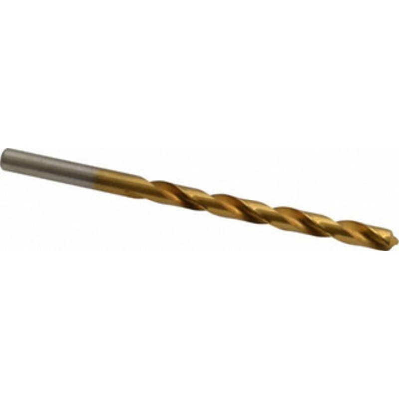 Hertel #1 118 High Speed Steel Jobber Drill TiN Finish, Right Hand Cut, Spiral Flute, Straight Shank, 3-7/8 OAL, Standard Point 85707230 – 85707230