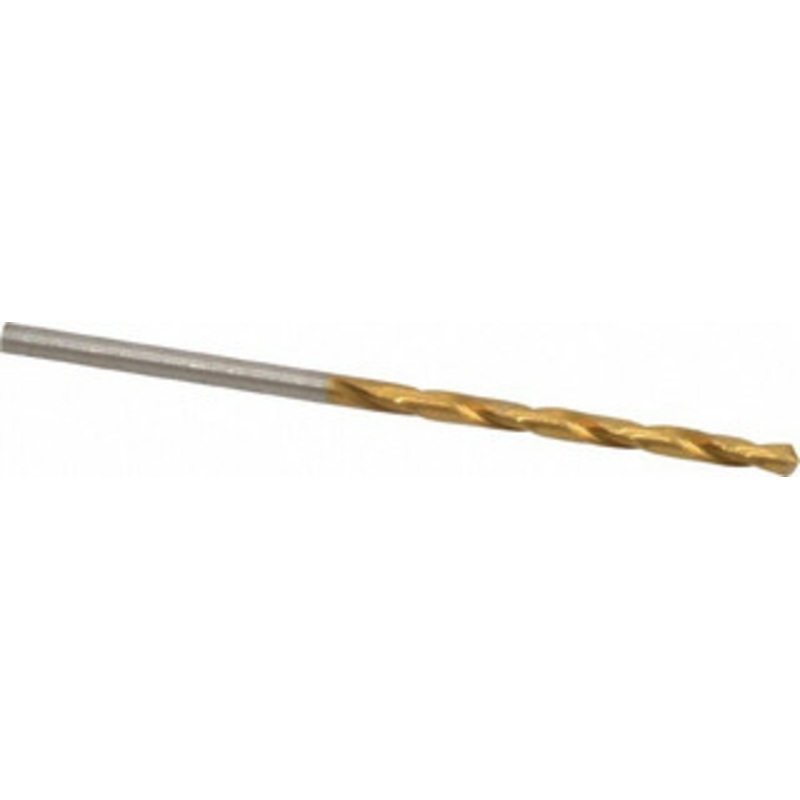 Hertel #40 118 High Speed Steel Jobber Drill TiN Finish, Right Hand Cut, Spiral Flute, Straight Shank, 2-3/8 OAL, Standard Point 85707644 – 85707644
