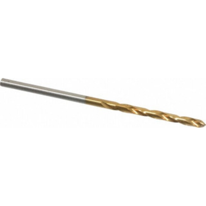 Hertel #41 135 High Speed Steel Jobber Drill TiN Finish, Right Hand Cut, Spiral Flute, Straight Shank, 2-3/8 OAL, Split Point 66694407 – 66694407