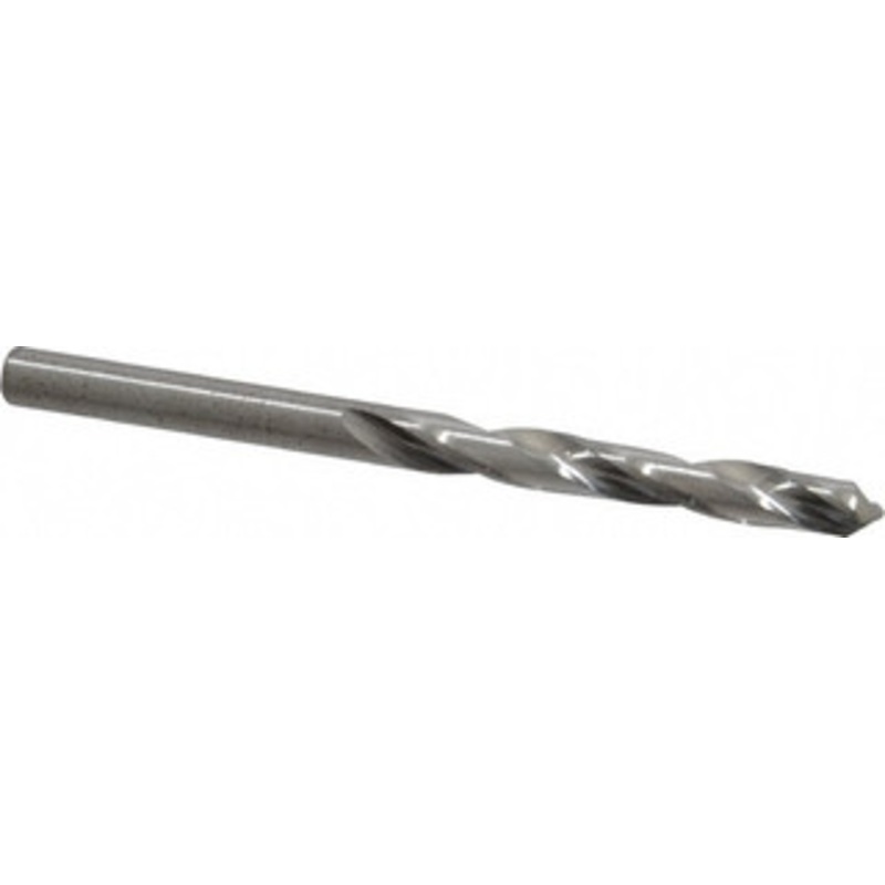 Hertel #5 118 Solid Carbide Jobber Drill Bright Finish, Right Hand Cut, Spiral Flute, Straight Shank, 3 OAL, Standard Point 79892410 – 79892410