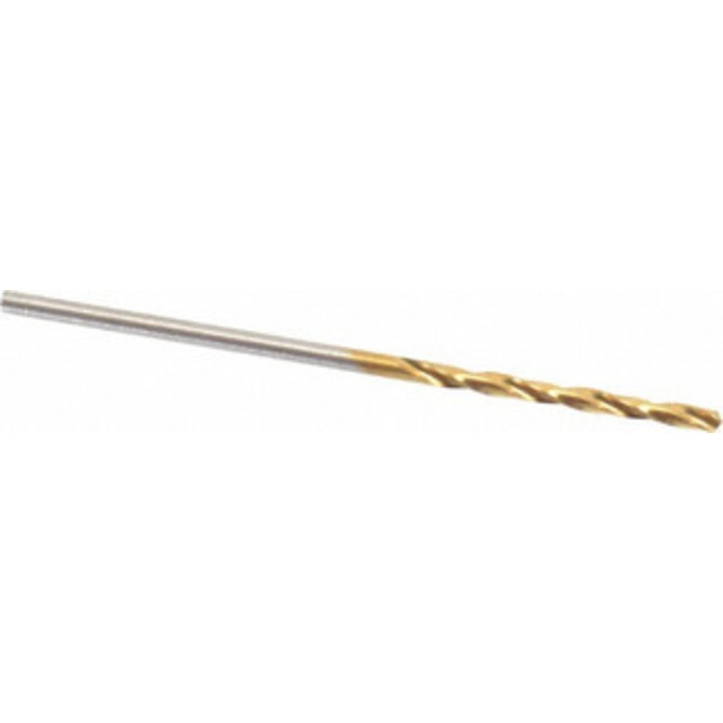 Hertel #52 118 High Speed Steel Jobber Drill TiN Finish, Right Hand Cut, Spiral Flute, Straight Shank, 1-7/8 OAL, Standard Point 85707768 – 85707768